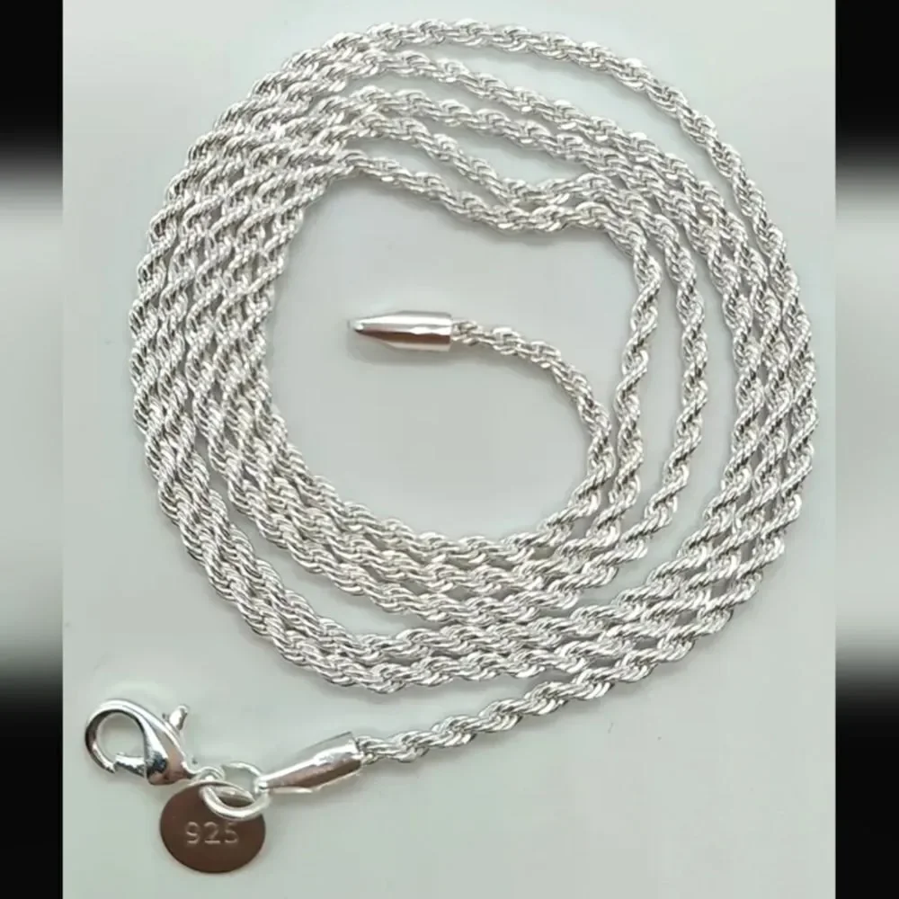 925 silver twist unisex necklace